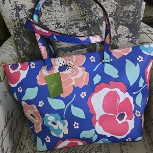 Kate Spade ♠️ NY Newbury Lane Felix Cherry Floral Leather Tote NWT